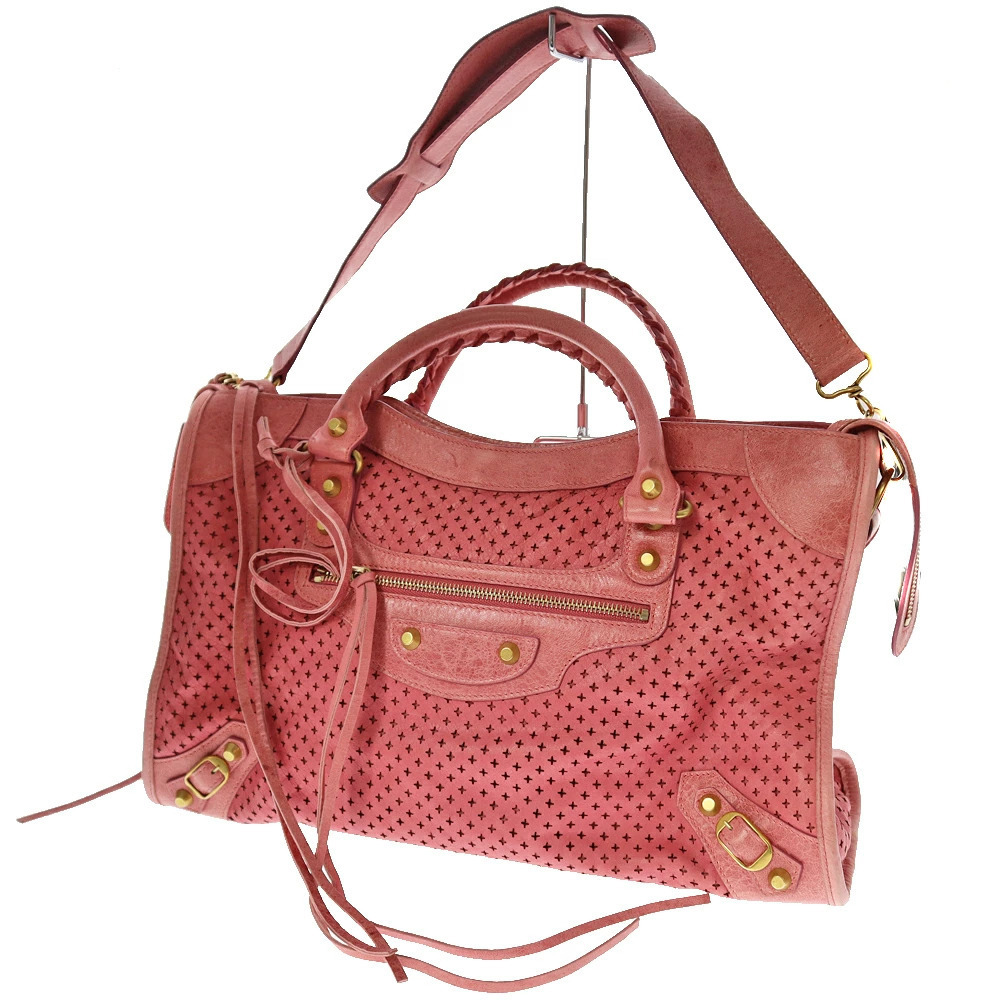 BALENCIAGA The City Leather Pink Handbag Shoulder Bag